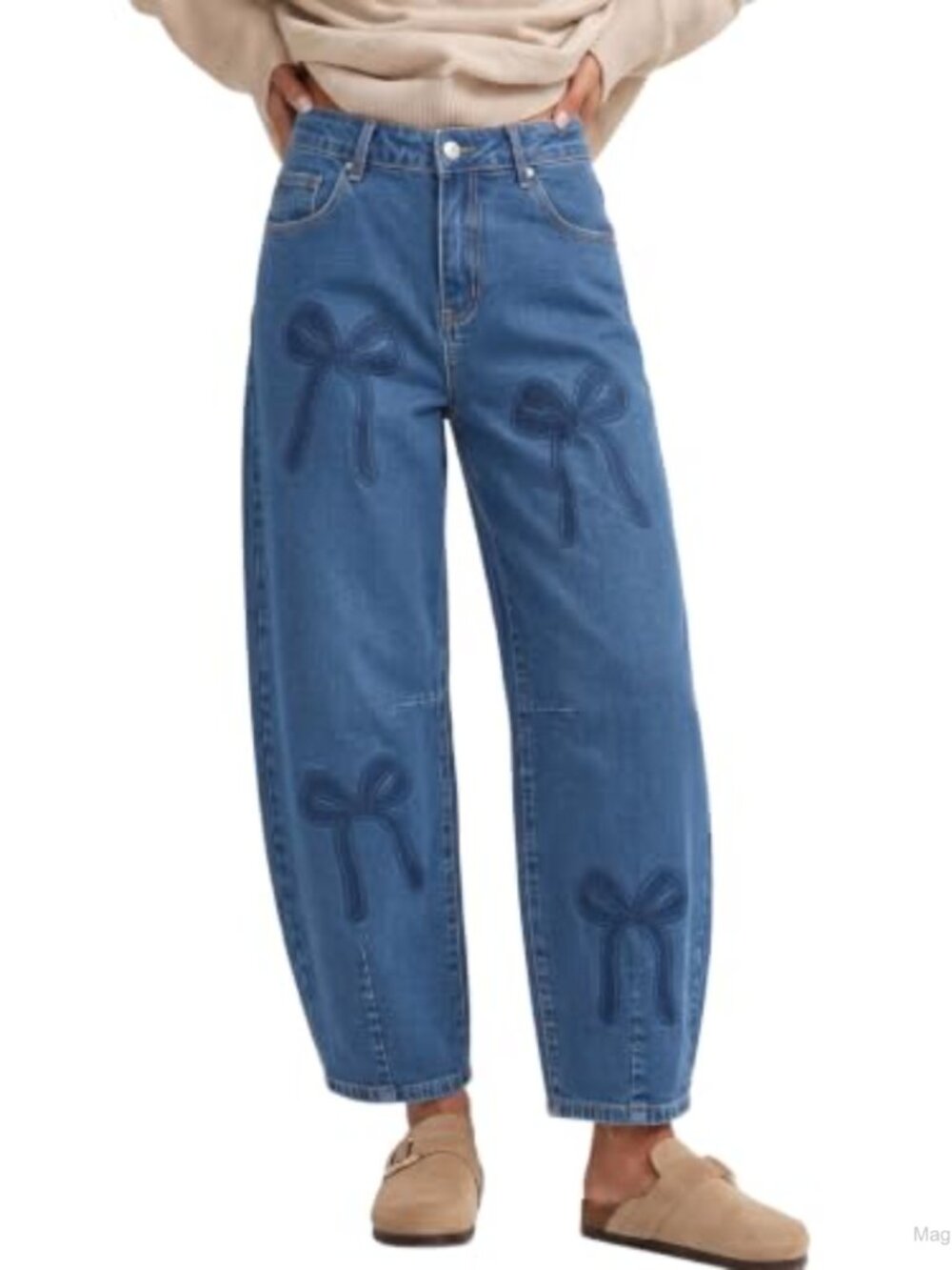 Dokotoo Boyfriend Baggy Barrel Jeans Mid Rise Denim Ankle Pants
